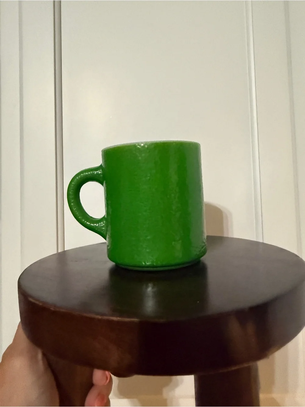 Vintage 1960s Green Textured Ceramic Coffee Mug